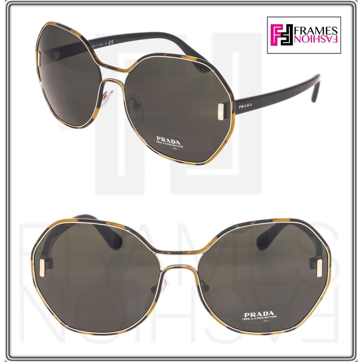 Prada 53T Mod Evolution Oversized PR53TS Black Brown Havana Sunglasses Women