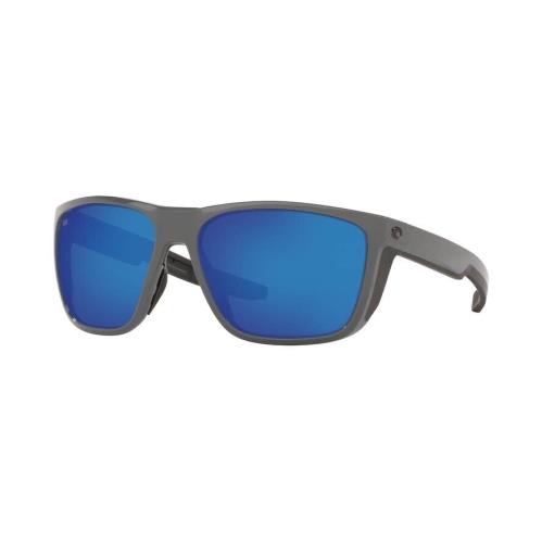 Costa Ferg XL Polarized Sunglasses Shiny Gray Frame / Blue Mirror 298 Glass 580G