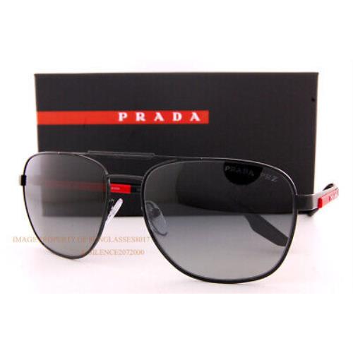 Prada Sport Sunglasses PS 53XS 1BO/6G0 Matte Black/polarized Grey Men