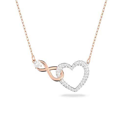 Swarovski Infinity 5518865 White Mixed Metal Heart Pendant Necklace