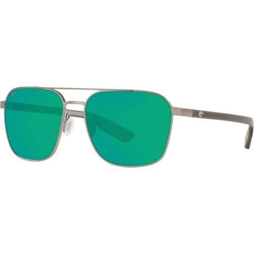 6S4003-10 Mens Costa Wader Polarized Sunglasses - Frame: Gray, Lens: Green