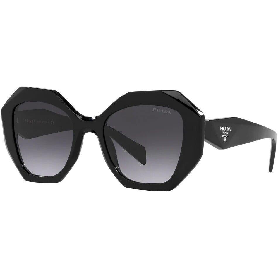 Prada PR 16WS 1AB5D1 Black Plastic Geometric Sunglasses Grey Gradient Lens