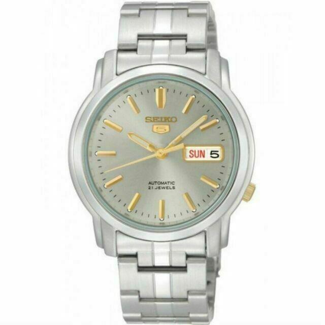 Seiko 5 Automatic Grey Dial Stainless Steel 21 Jewels 30M Mens Watch SNKK67K1 - Dial: Gray, Band: Silver, Bezel: Silver