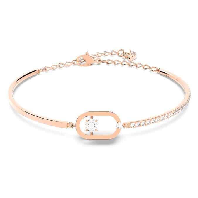 Swarovski Una Sparkling Dance Oval Shape Rose Gold-tone Plated Bracelet 5472382