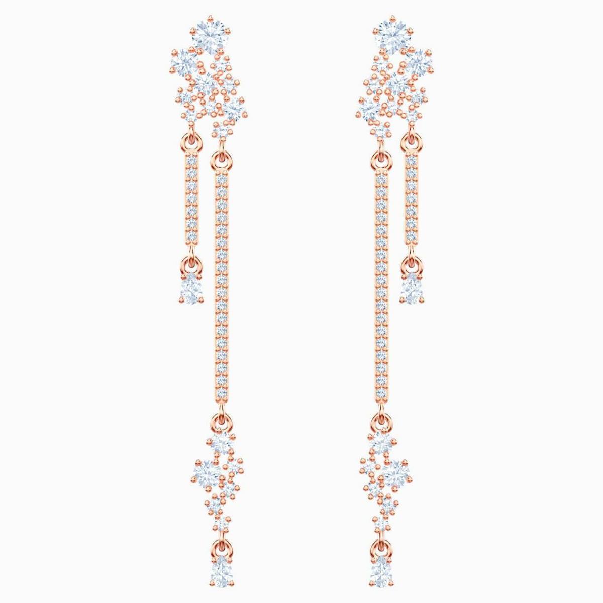 Swarovski Moonsun Pierced Earrings White Rose-gold Tone Plated 5486635