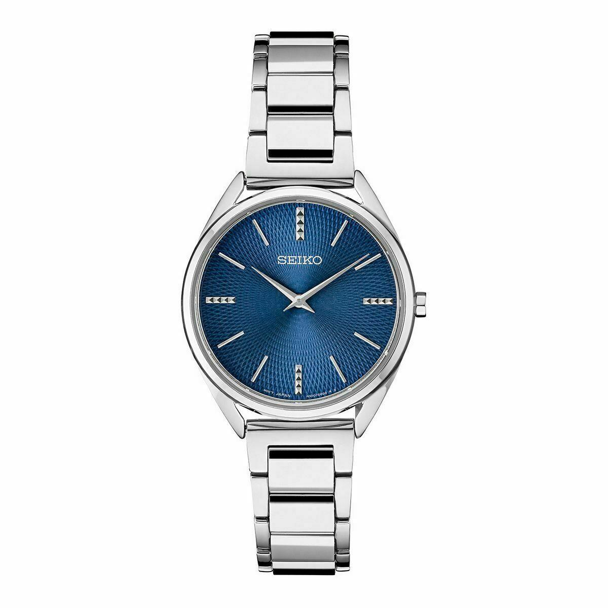 Seiko Women`s Essentials Blue Dial Stainless Steel Watch SWR033