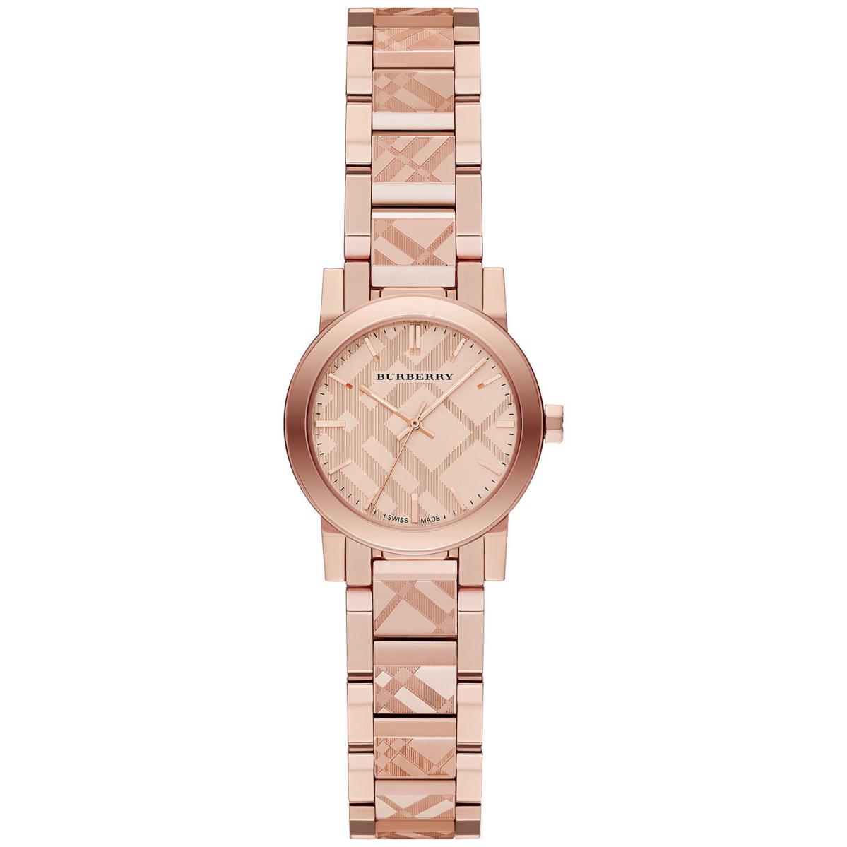 Burberry Women`s Swiss Rose Gold-tone Stainless Steel Bracelet Watch 26mm BU9235