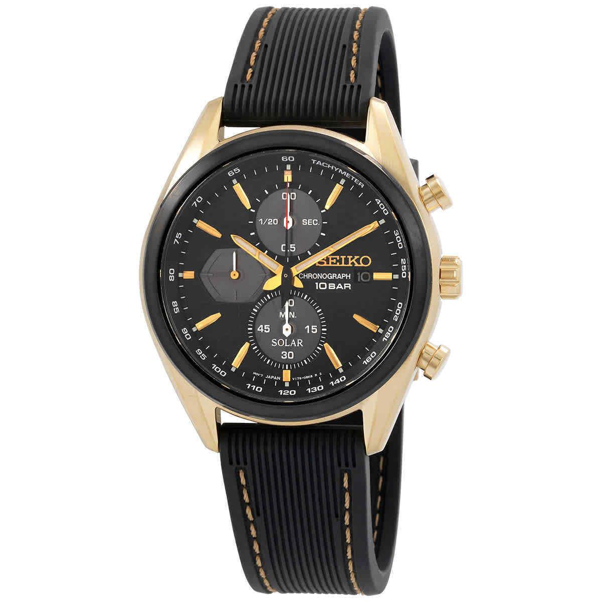 Seiko Chronograph Black Dial Men`s Watch SSC804P1