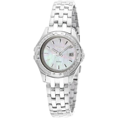 Seiko Le Grand Sport 27MM Mop Dial S-steel Women`s Watch SXDE83 - Dial: White, Band: Silver, Bezel: Silver