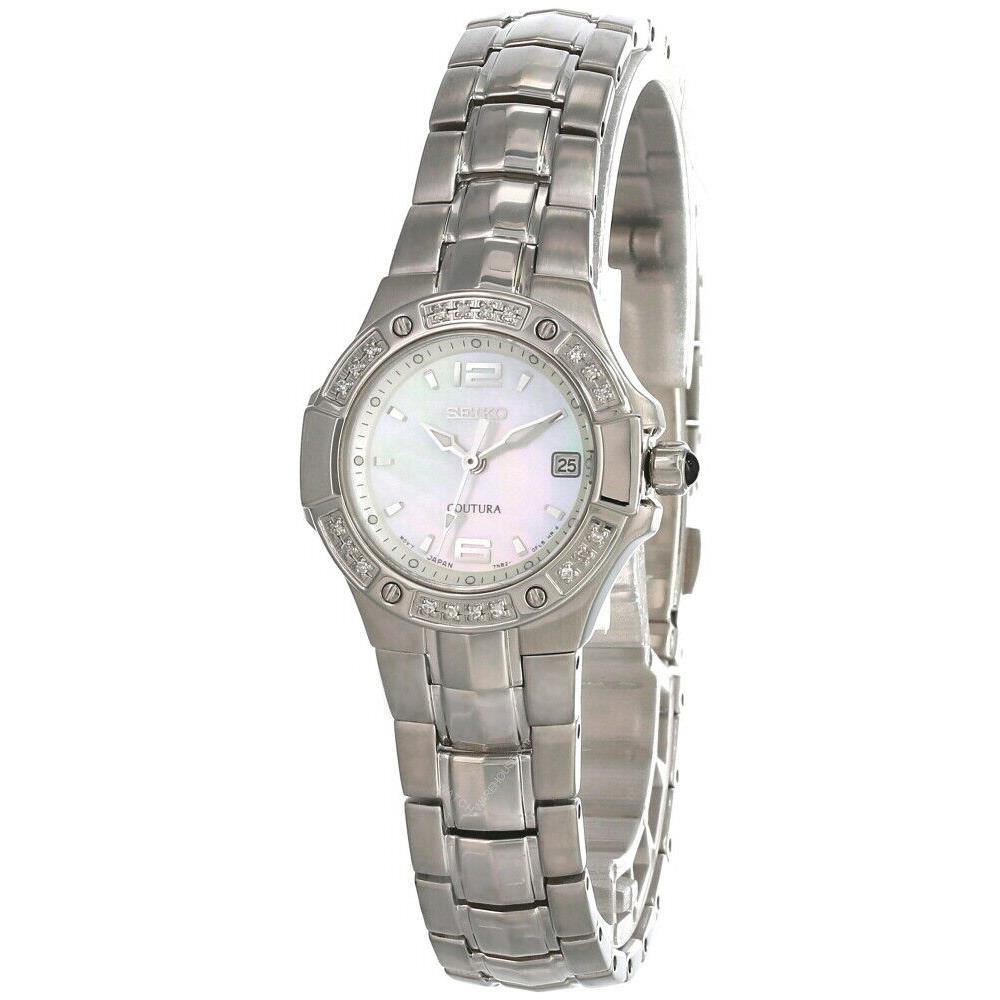 Seiko Coutura Collection Mop Dial S-steel Bracelet Women`s Watch SXD797 - Mother-of-Pearl Dial, Silver-tone Band