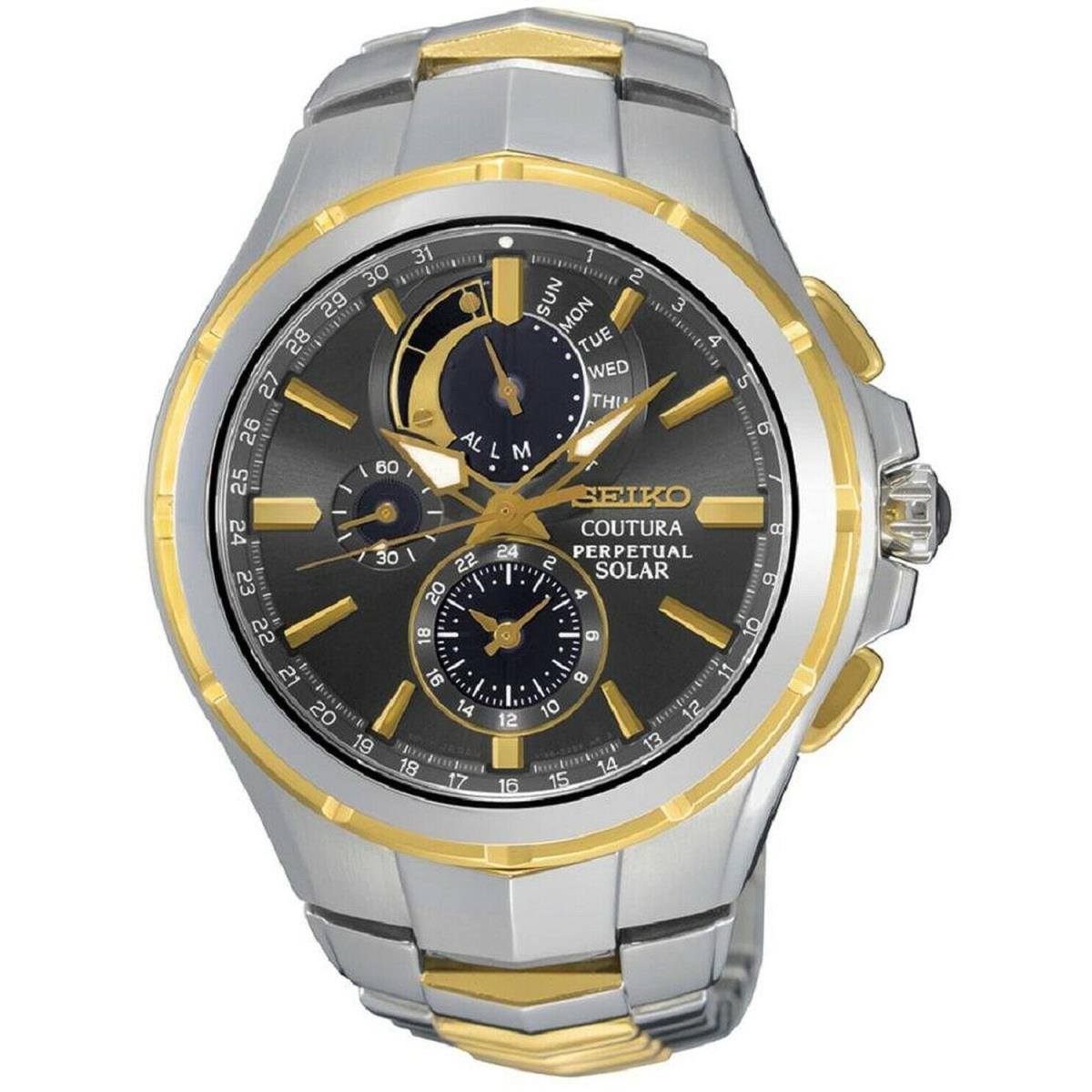 Seiko Men`s Solar Chronograph Couture Two-tone Stainless Steel Bracelet Watch