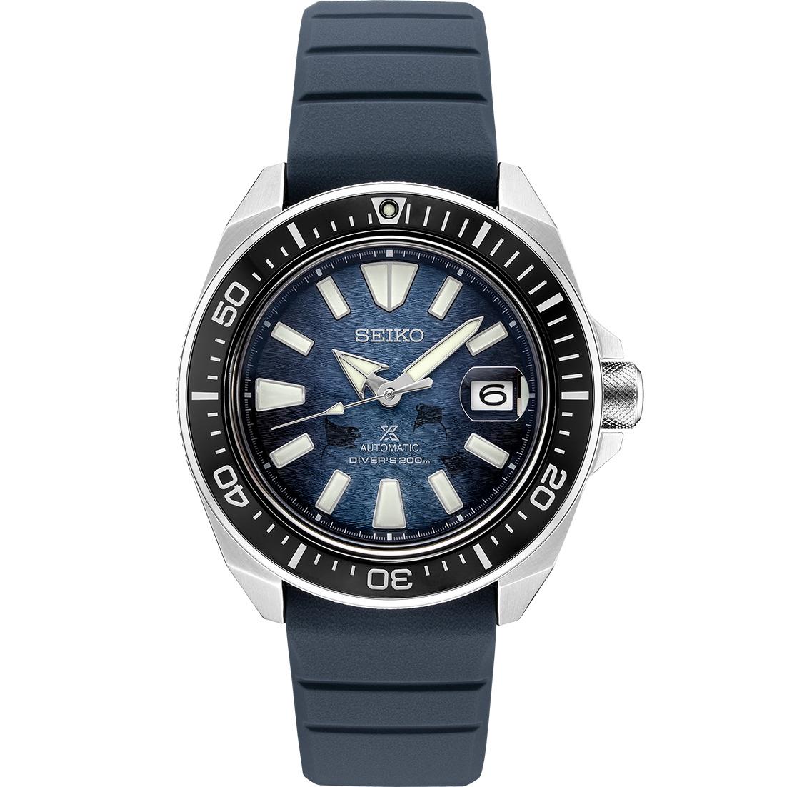 Seiko SRPF79 Prospex Diver 44mm Steel Navy Silicone Date Automatic Men`s Watch