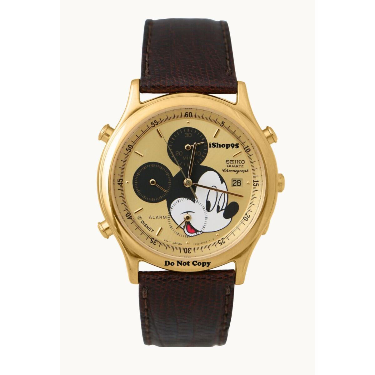 Men`s Disney Seiko Mickey Mouse Chronograph Date Alarm Watch