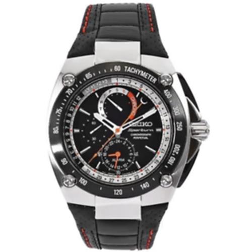 Seiko Chronograph Mens Sportura Leather Watch SPC055 Collectors Item SPC055