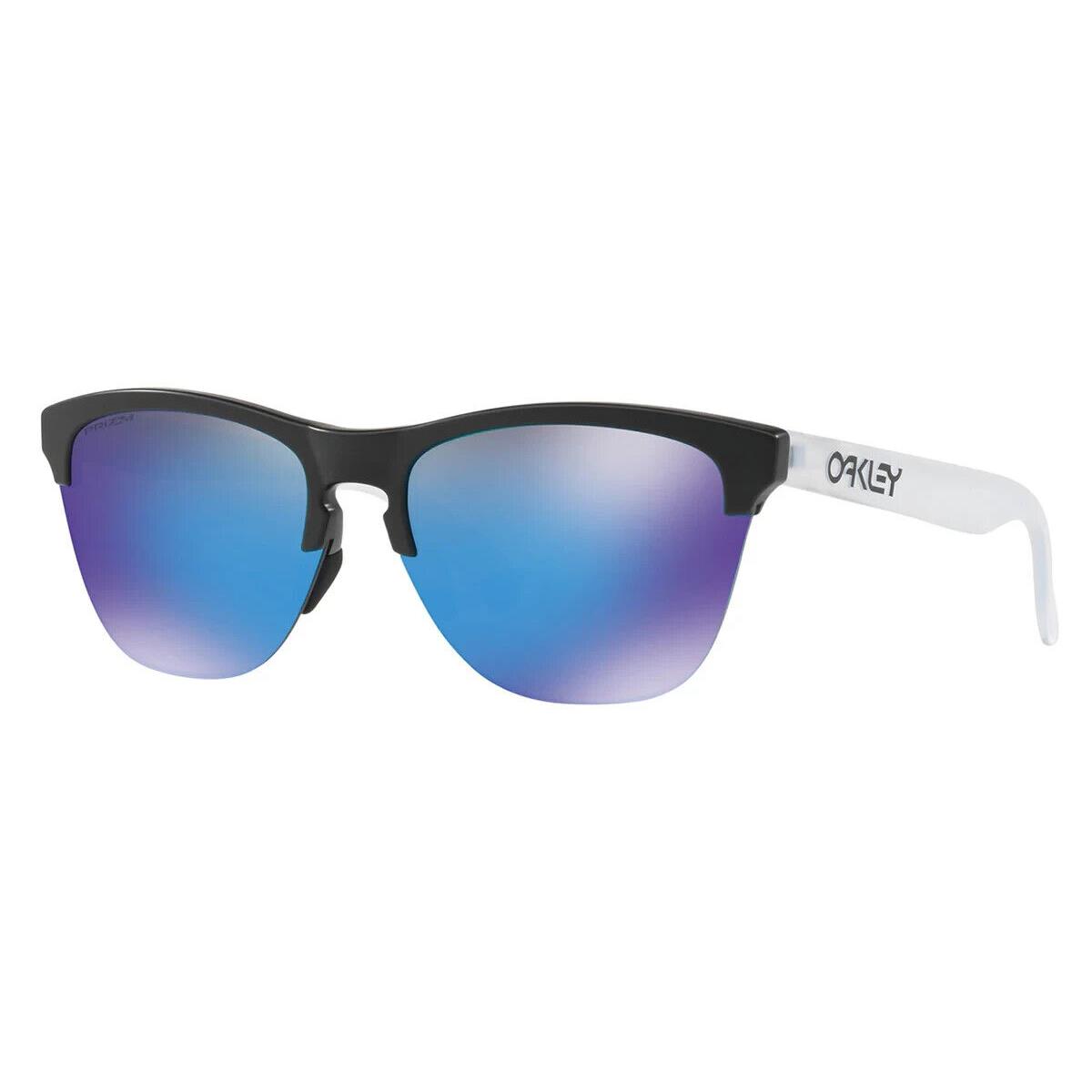 Oakley Frogskins Lite OO9374-02 Matte Black Prizm Sapphire 63mm Lens - Frame: Black, Lens: Blue