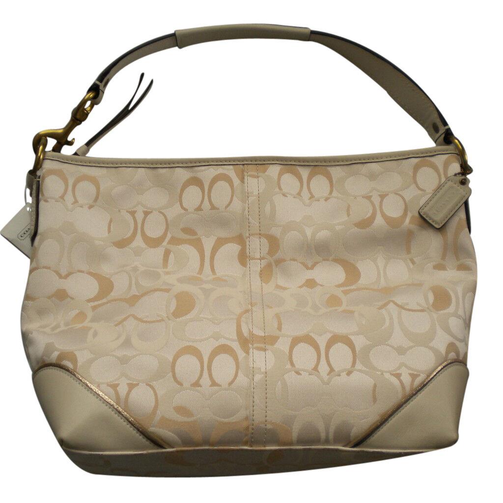 Coach Signature Sarah White/khaki Tote Handbag 15667