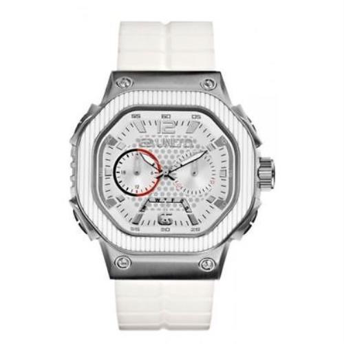 Marc Ecko The Tractor White Silicone Mens Watch E16509G1 Low Inter Shipping