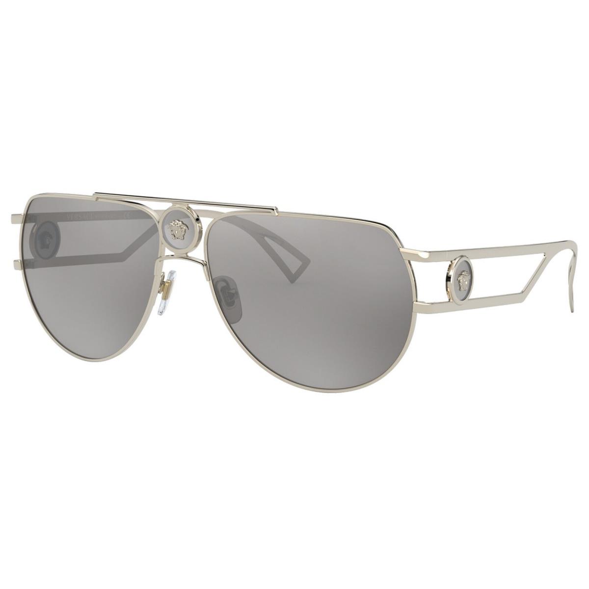 Versace Men`s Pale Gold-tone Pilot Sunglasses - VE2225-12526G-60 Italy