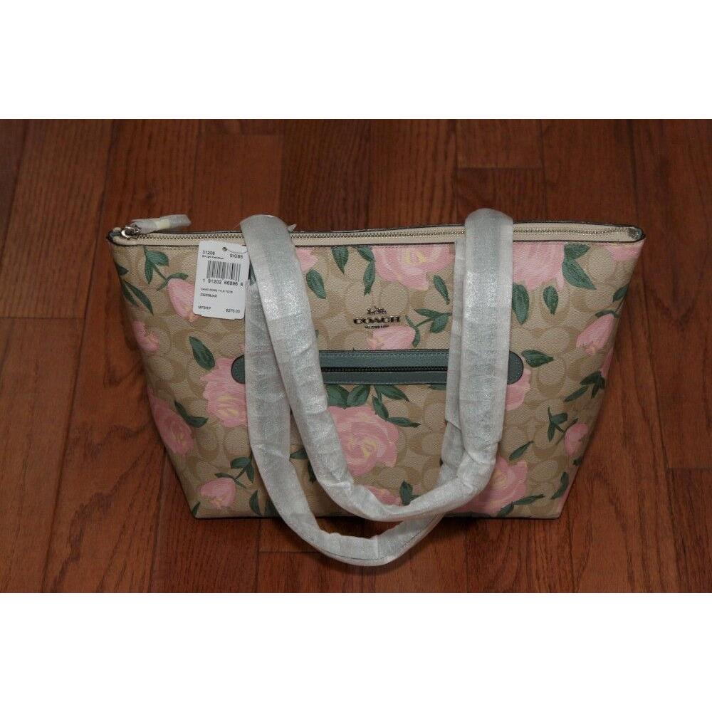 Coach camo discount rose taylor tote