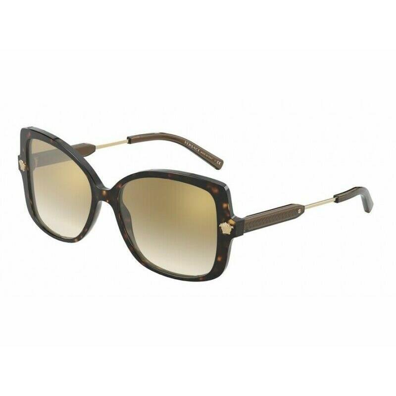 Versace Medusa VE 4390 108/6E Dark Havana/brown Shaded Mirror Sunglasses - Frame: Brown, Lens: Brown Mirrored