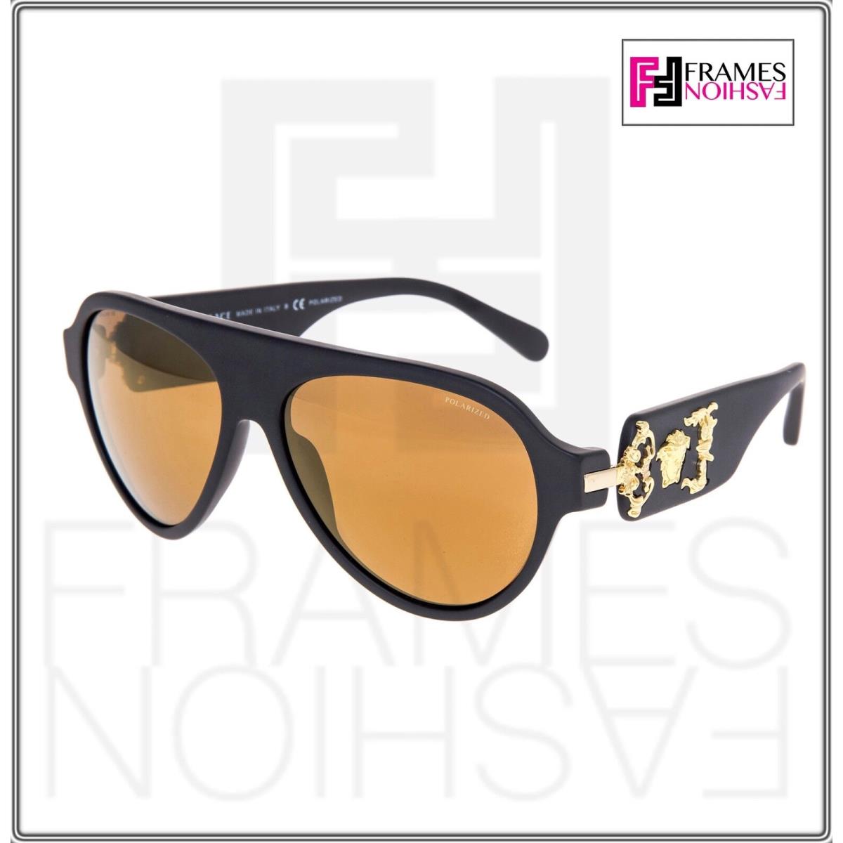 Versace sunglasses  - 5079/2T , Matte Black Frame, Brown Gold Lens