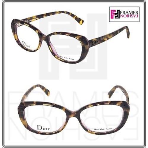 Christian Dior CD3248 Violet Havana Textured Cat Eye 52mm Optical Eyeglasses