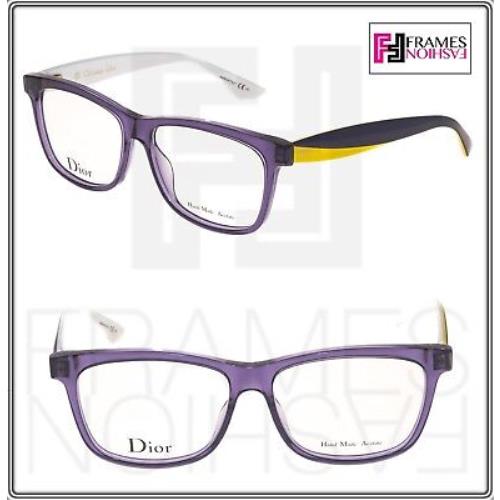 Christian Dior CD3290 White Yellow Lilac Square 54mm Optical Eyeglasses