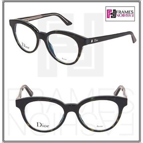 Christian Dior Montaigne N05 Green Tortoise Cat Eye 49mm Optical Eyeglasses