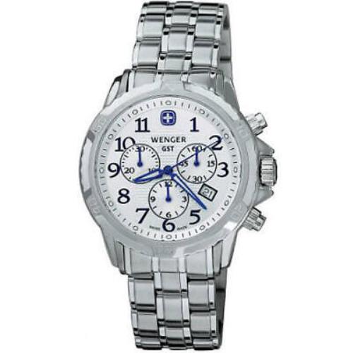 Men`s Wenger Gst Chronograph Swiss Steel Watch 78259