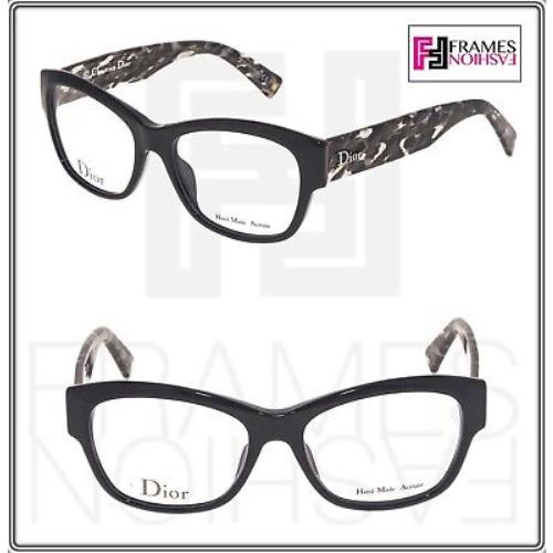 Christian Dior CD3252 Black Grey Horn Square 51mm Optical Eyeglasses Women