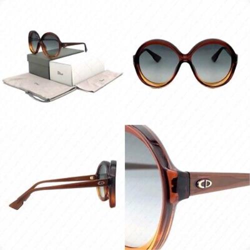 Christian Dior Bianca 12J9O Brown Orange W/dark Gray Gradient 58mm Sunglasses