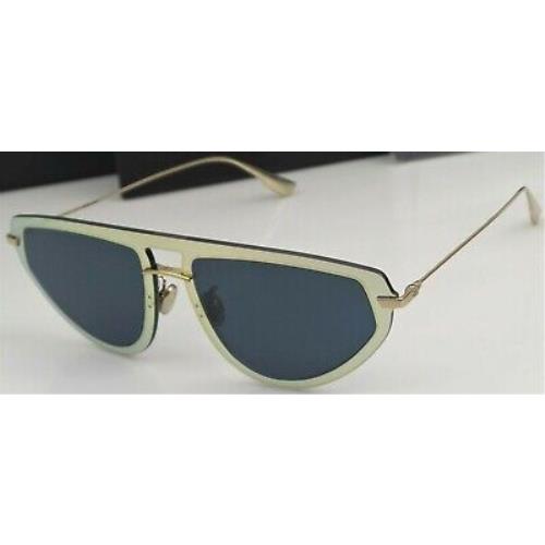 Christian Dior ULTIME2 LKSA9 Women`s Gold Oval Frame Blue Lens Sunglasses