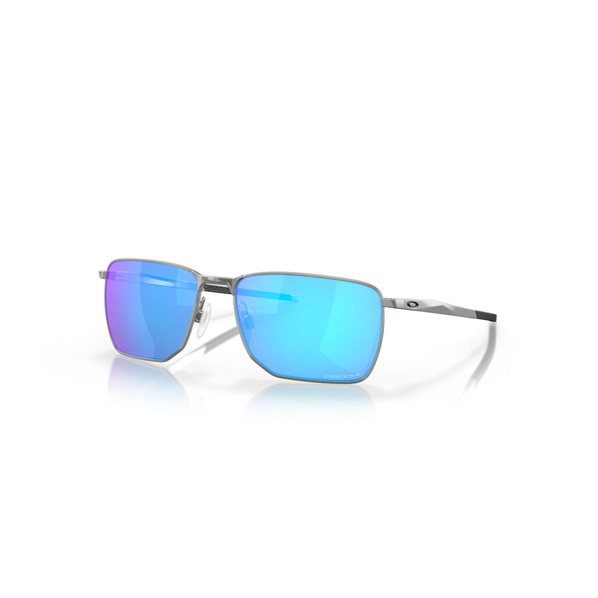 Oakley Ejector Sunglasses Satinchrome Prizmsapphire - Frame: Silver, Lens: Gray, Blue