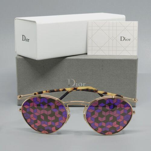 Dior Origins 1 06J Gold Pink Purple Geometric Mirror Sunglasses