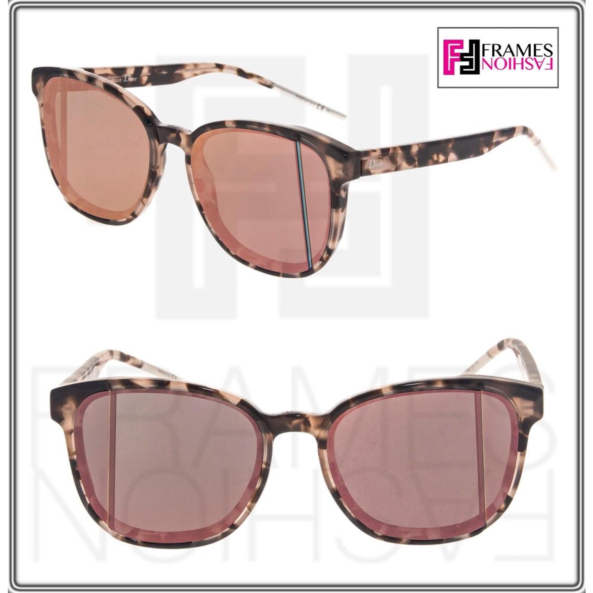 Christian Dior Step Violet Pink Havana Rose Mirrored Sunglasses Abstract Unisex