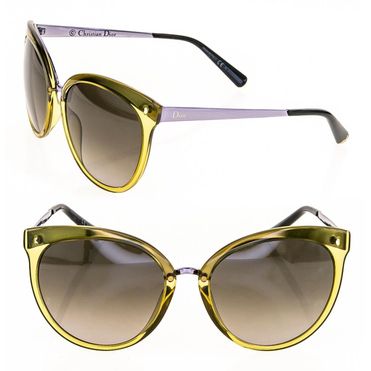 Christian Dior Frozen 1 Cat Eye Transparent Yellow Lilac Oversized Sunglasses