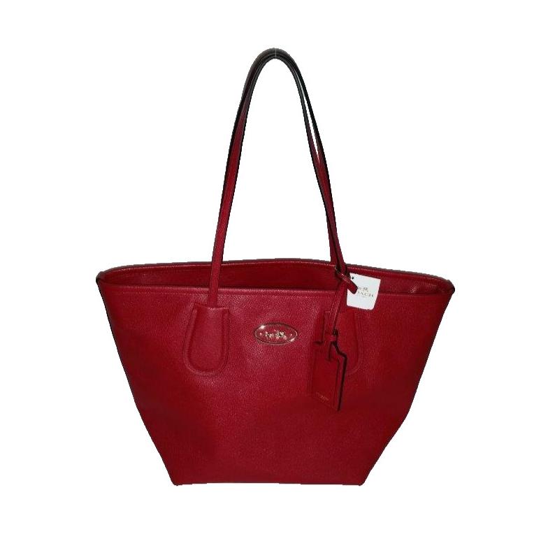 Coach Crossgrain Coach Taxi Ziip Leather Tote Handbag Lide-3 Red F-33915