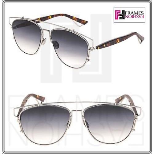 Christian Dior Technologic Palladium Havana Grey Gradient Flat Sunglasses Unisex