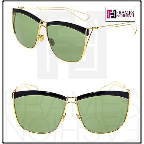 Christian Dior SO Electric Gold Black Metal Green Mirrored Sunglasses Soelectric