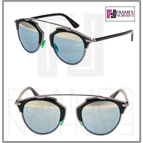 Christian Dior SO Real Black Ruthenium Metal Green Mirror Sunglasses Diorsoreal