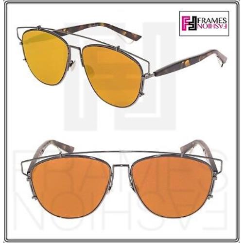 Christian Dior Technologic Ruthenium Pink Orange Flat Mirrored Sunglasses Unisex