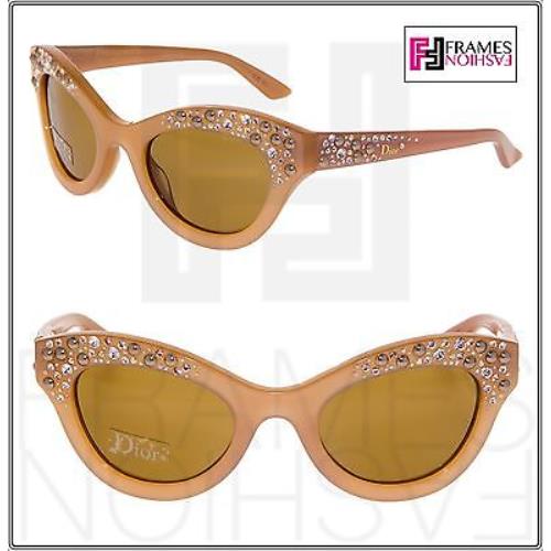 Christian Dior Brillance Edition Limited Beige Amber Crystal Stud