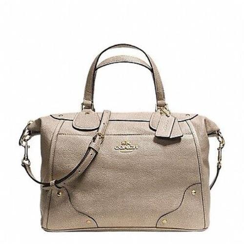 Coach Mickie Satchel in Caviar Grain Leather Handbag 34143 Gold/gold