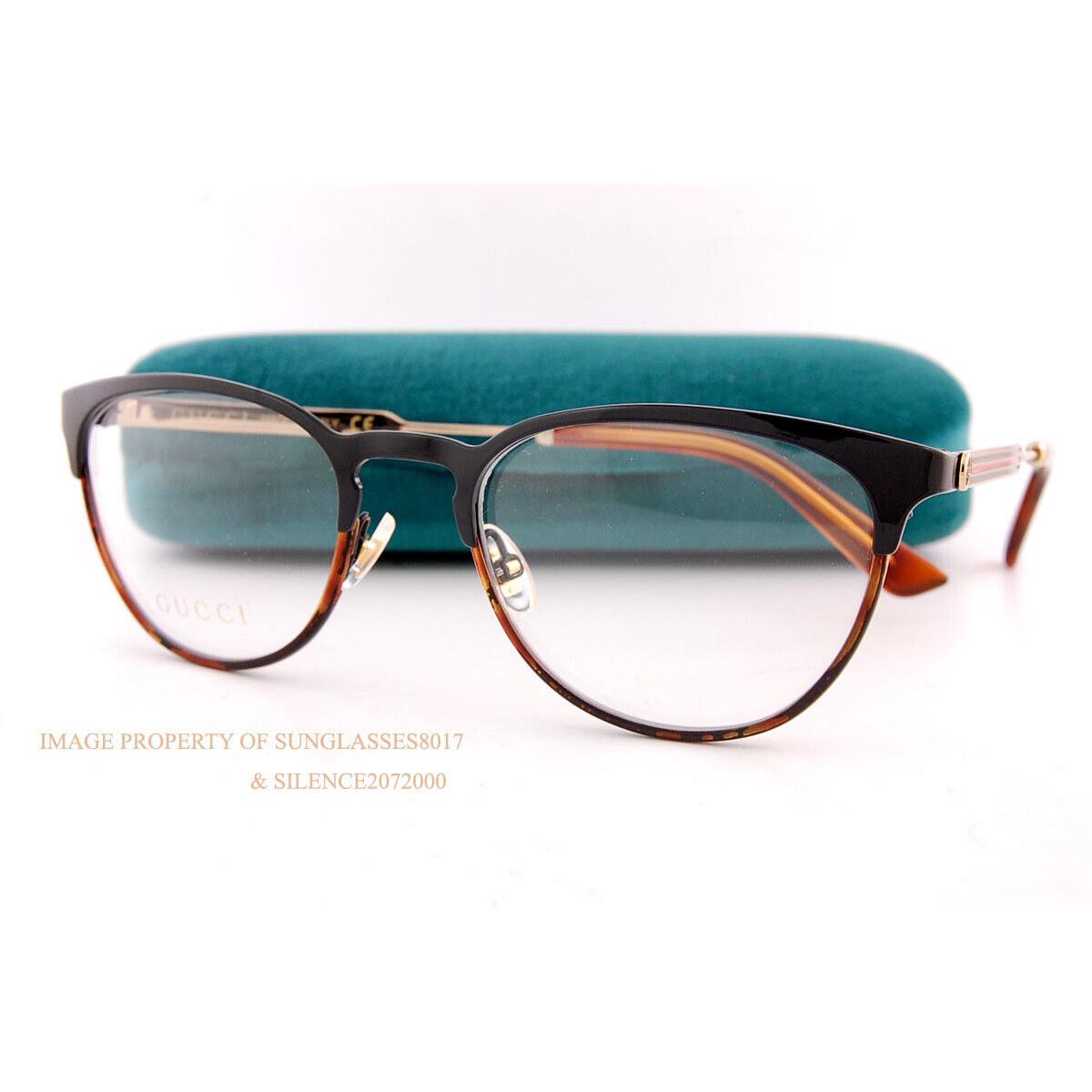 Gucci Eyeglass Frames GG 0134/O 003 Black/gold For Women Size 52mm