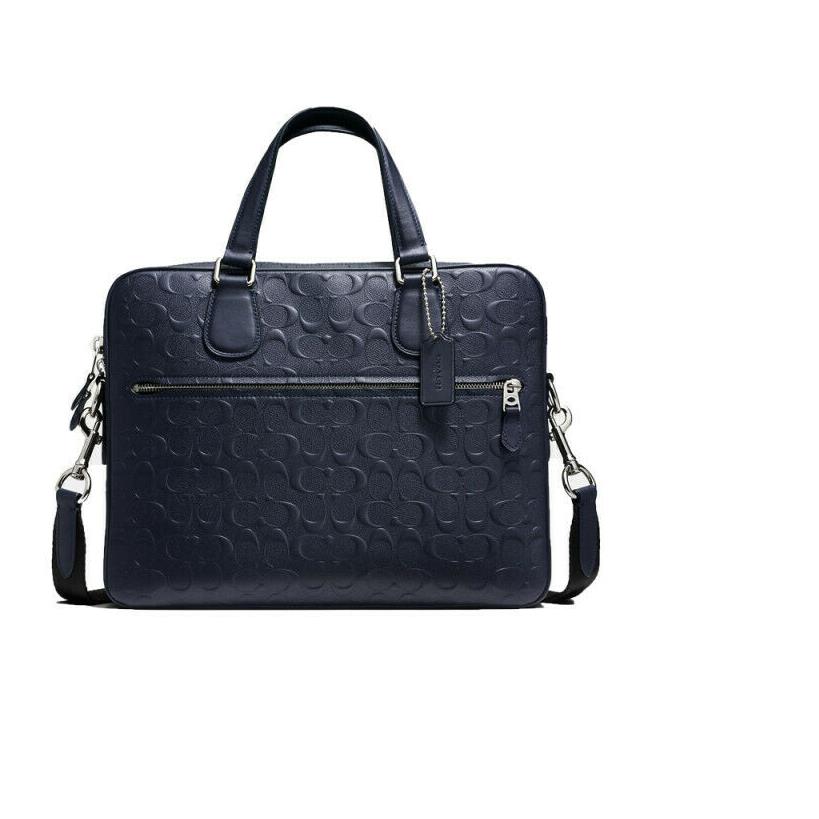 Coach Hudson 5 Signature Leather Bag Midnight Navy Model 54932 Sv/mq - Blue