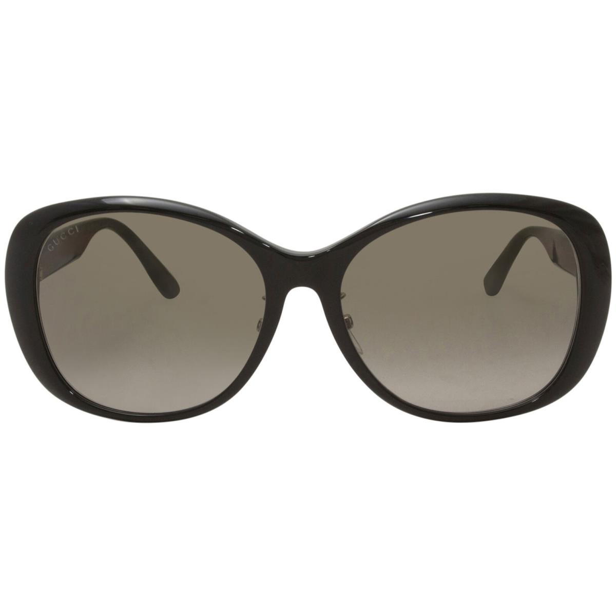Gucci GG0849SK 001 Sunglasses Women`s Black-green/brown Gradient Lens Round 59mm