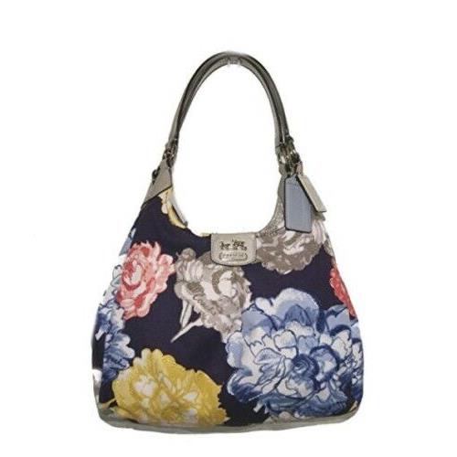 Coach Madison Floral Maggie Handbag Shoulder Bag Purse Navy Multi F23351