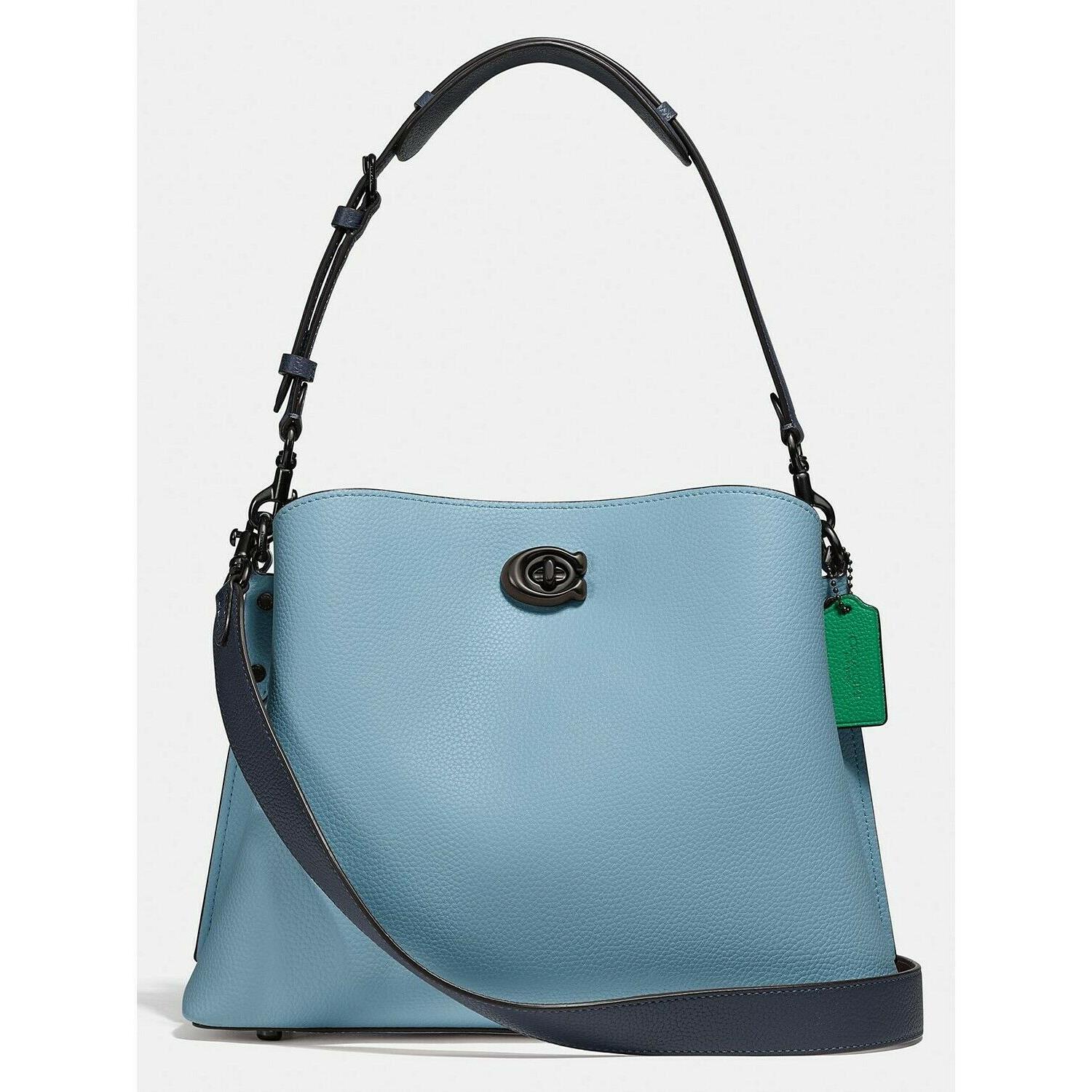 Coach Willow Shoulder Bag In Colorblock Leather Azure C2590 Org. Pkg ...