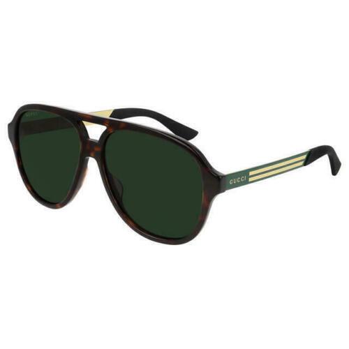 Gucci Havana / Green 59 mm Men`s Sunglasses GG0688S-003 59