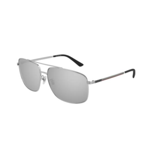 Gucci GG0836SK 003 Silver/grey Square Men`s Sunglasses